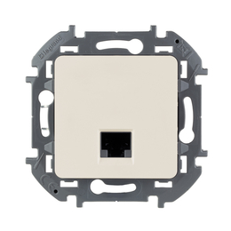 Розетка компьютерная RJ45 Cat.5e (UTP) Inspiria, одинарная, цвет - слоновая кость